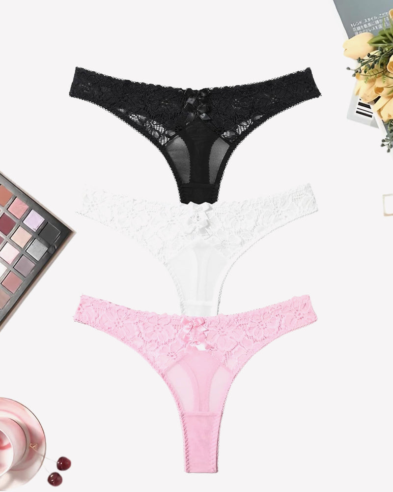 Mesh Lace Thongs Low Waist Panties