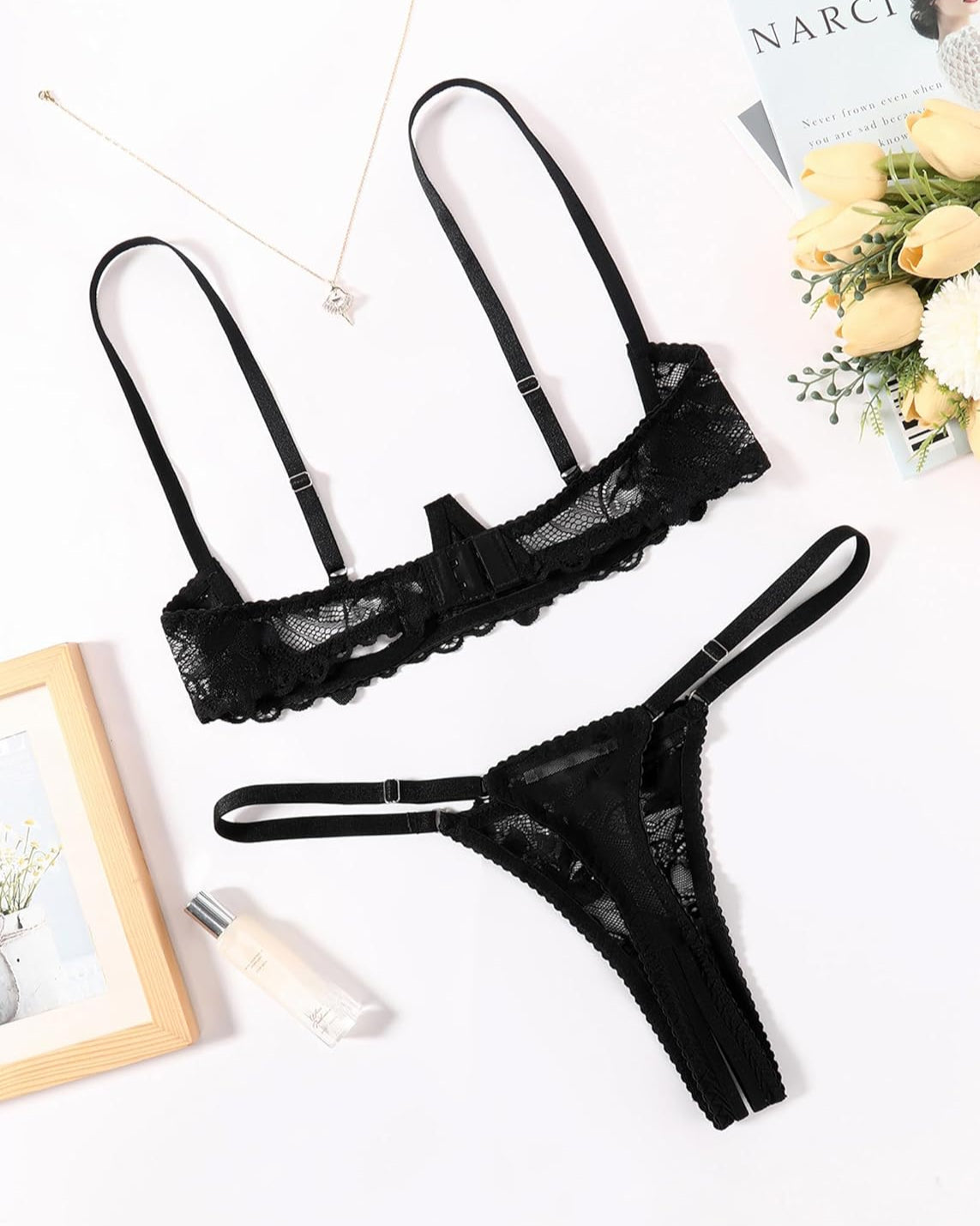 Lace Bra and Panty Underwire Lingerie Set
