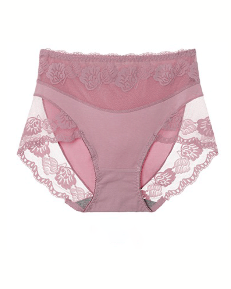 Lace Breathable Plus Size Tummy Control Briefs