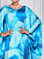 Cocoon Batwing Sleeve Tie-dye Dress