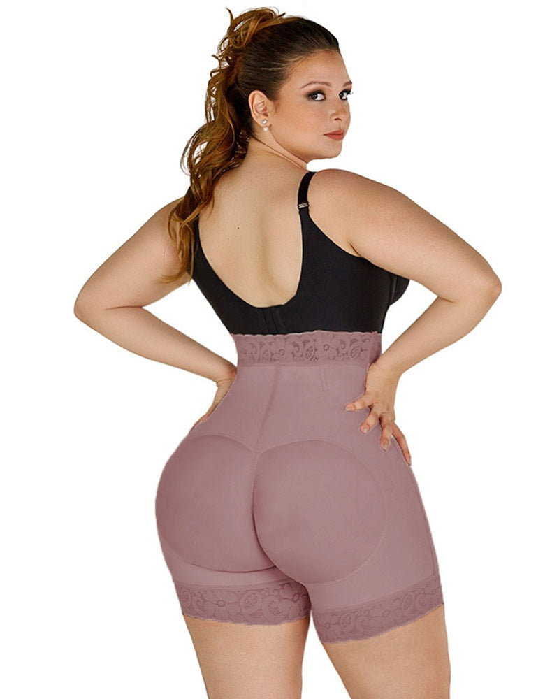 High Waist Front Zipper Booty Shaper Colombian Shapewear Short