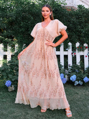 Lantern Sleeve A-line Tulle Dress