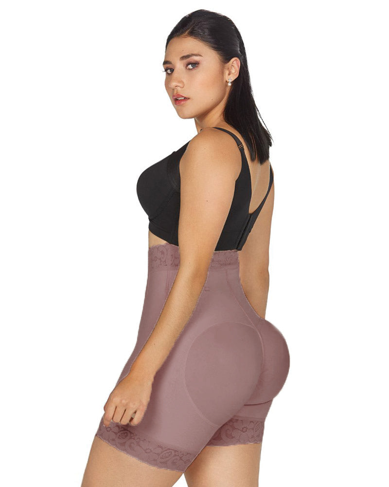 High Waist Front Zipper Booty Shaper Colombian Shapewear Short