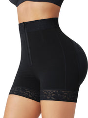 High Waist Front Zipper Butt Lifter Shorts