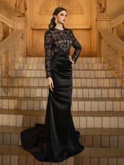 Black See-through Corset Elegant Evening Dress