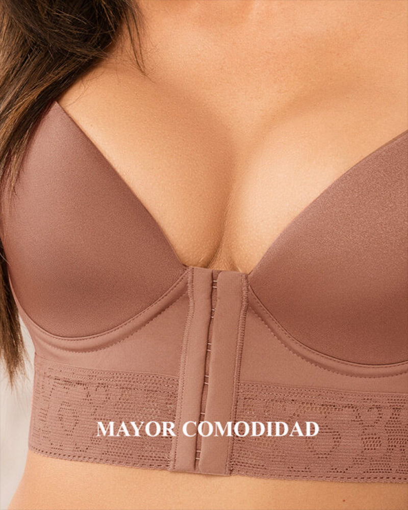 Back Support Front Hook Closure Full Cup Push Up Bra