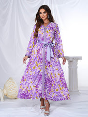 Tie-dye Long Sleeve Loose Dress