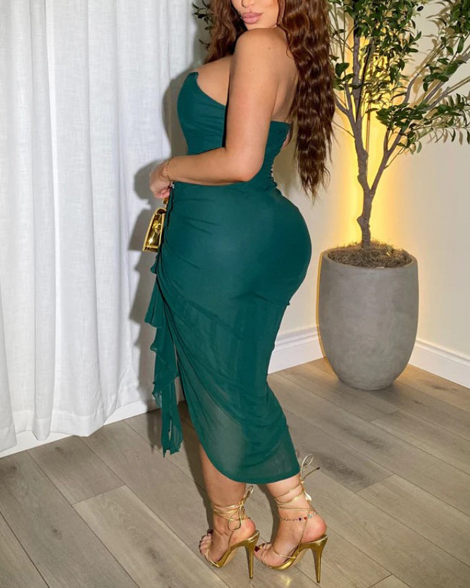 Bandeau Mesh Slimming Dress