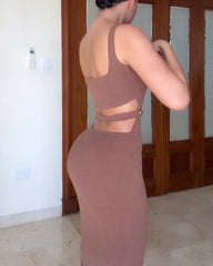 Knitted Slim Fit Bodycon Long Dress