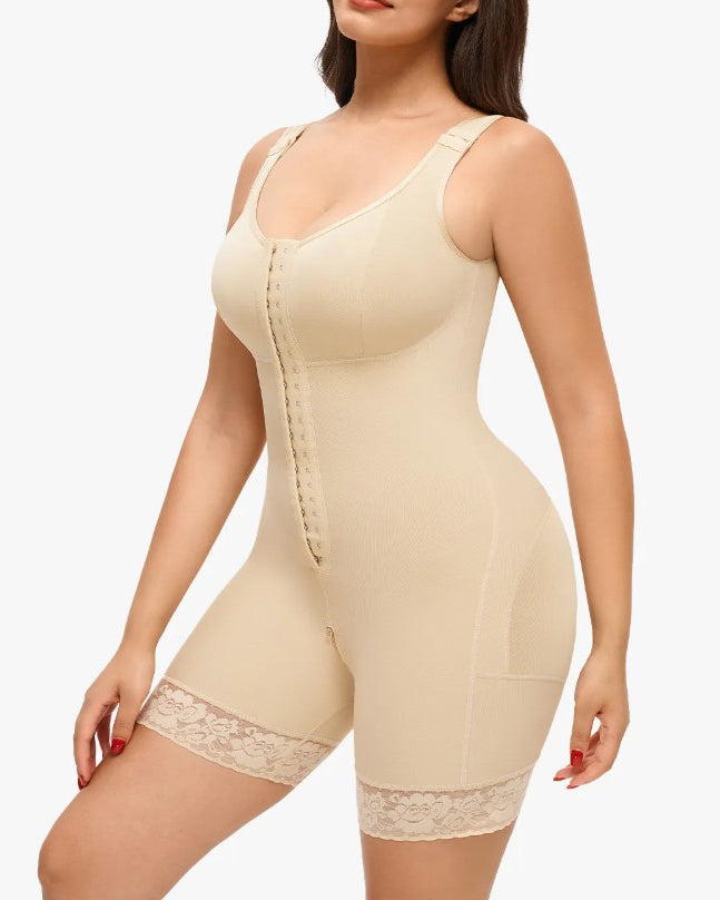 Wide Straps Hourglass Tummy-Sculpt Hook Eye Body Shaper