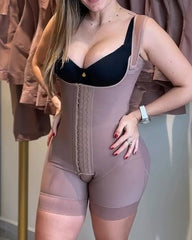 3-Row Hook Eye Tummy Control Wide Straps Body Shaper