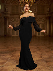 Strapless Mermaid Off Shoulder Maxi Dress