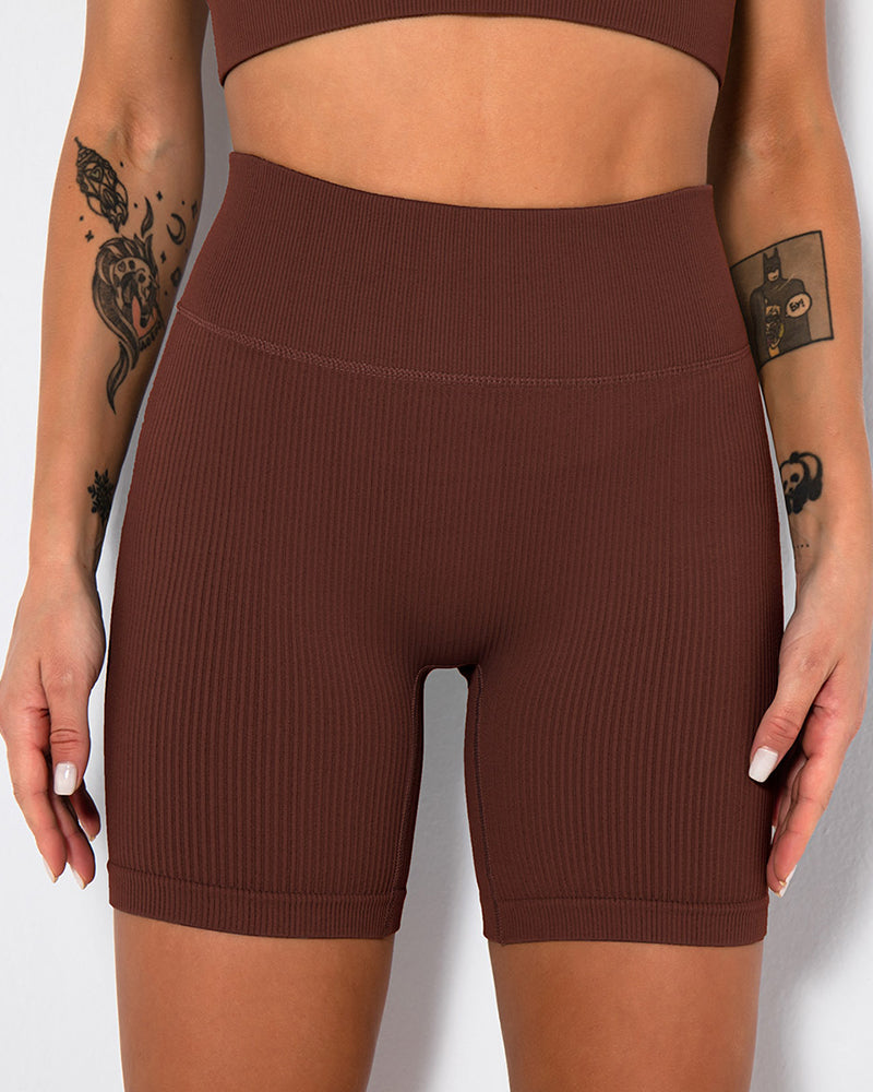 High Waist Fitness Pants Sports Running Yoga Shorts