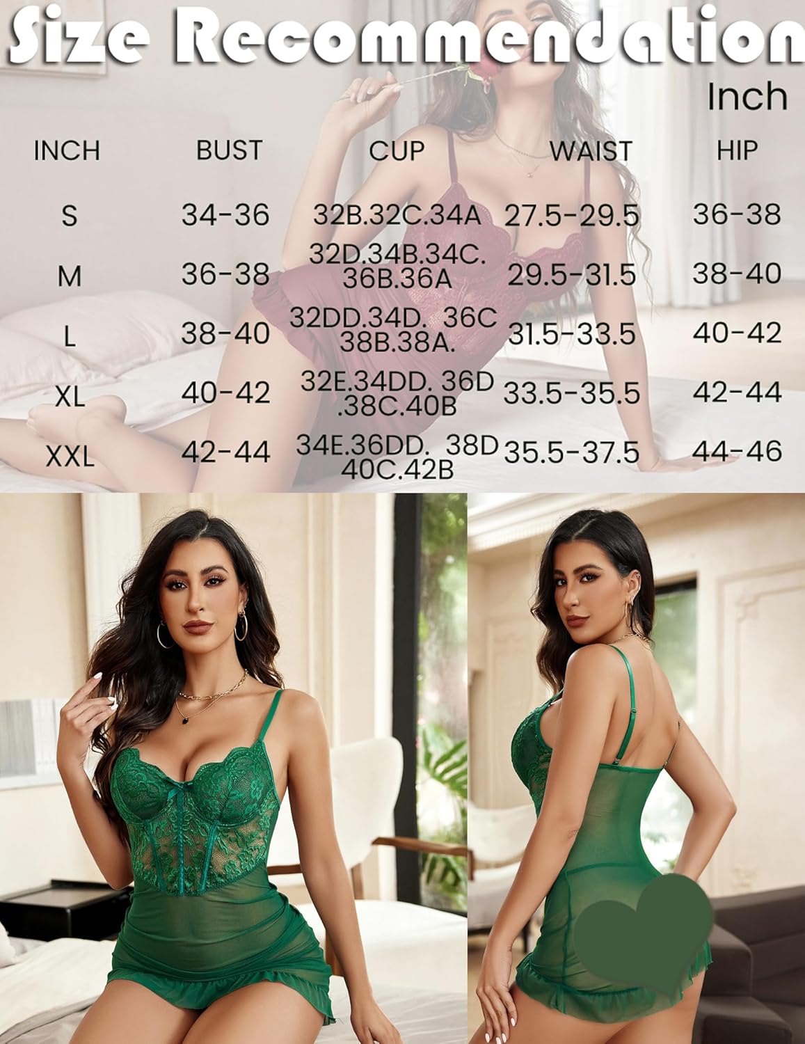 Lace Babydoll Ruffle Hem Hip Dress