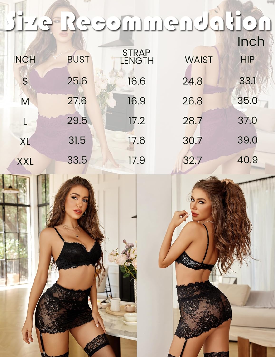 Piece Lace Garter Belt Lingerie Set With Mini Skirt