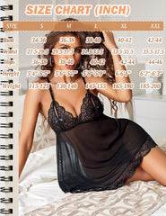 Sheer Babydoll Lace Trim Mesh Boudoir Outfits