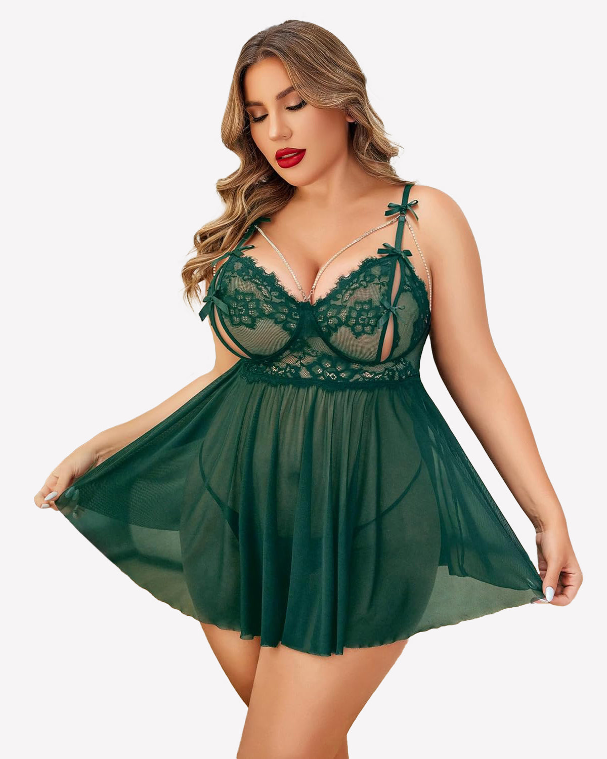 Plus Size Lace Babydoll Nighty