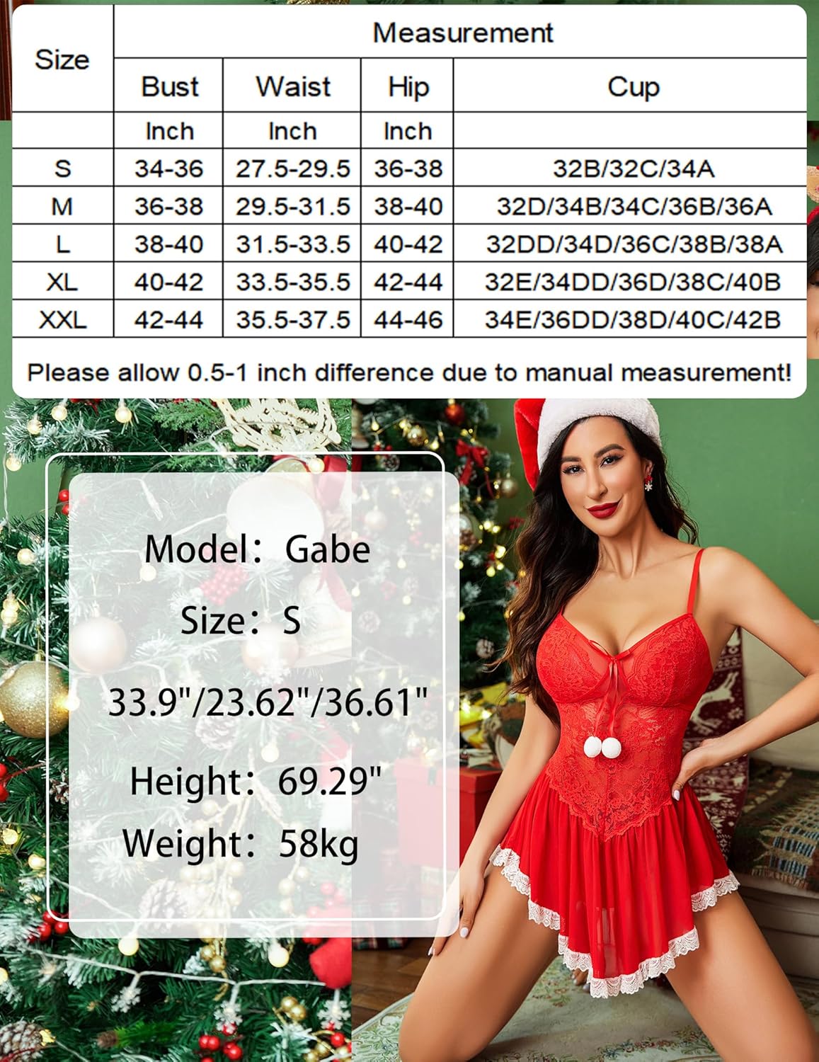 Christmas Lingerie Santa Babydoll