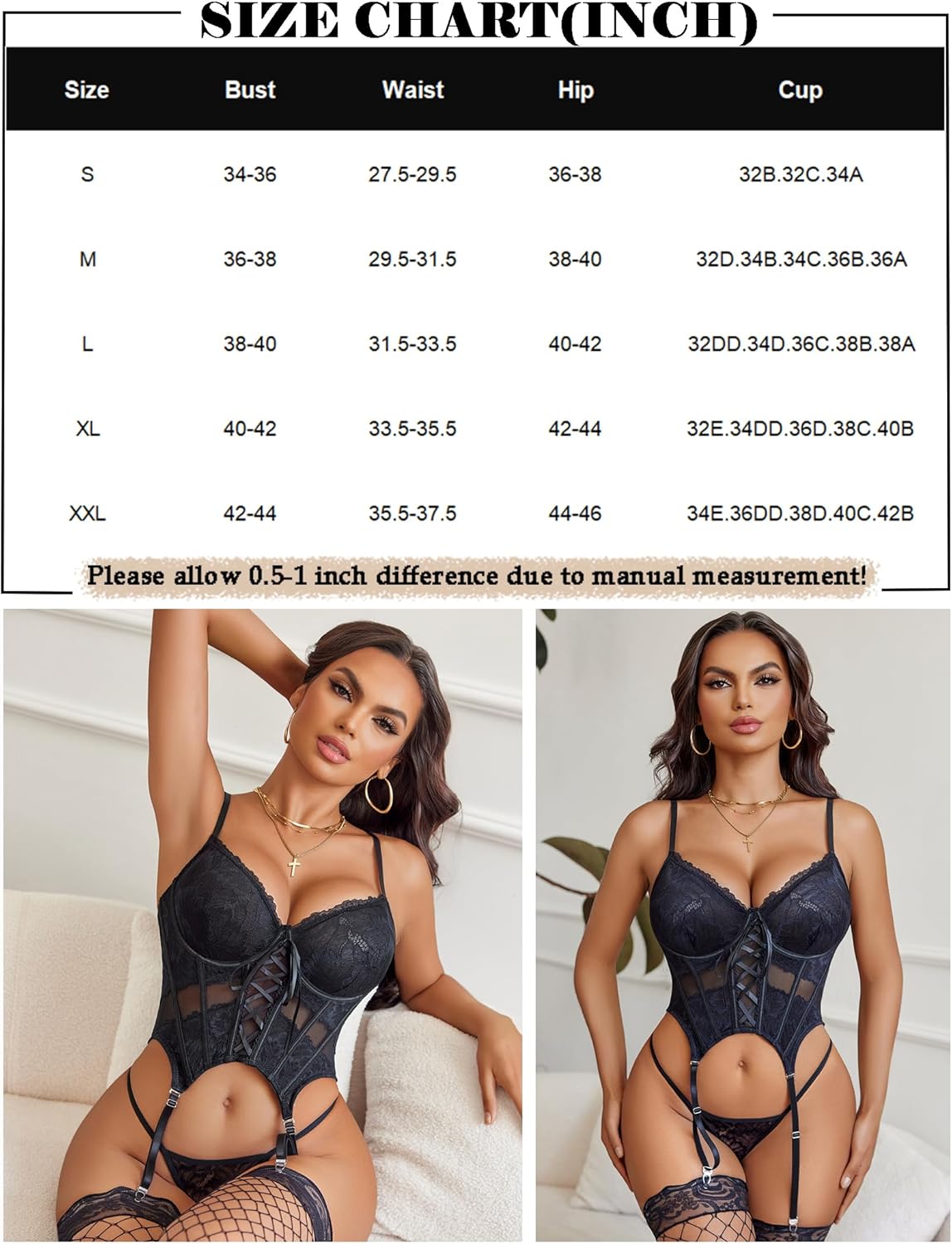 Underwire Corset And Panty With Garter