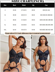 Underwire Corset And Panty With Garter