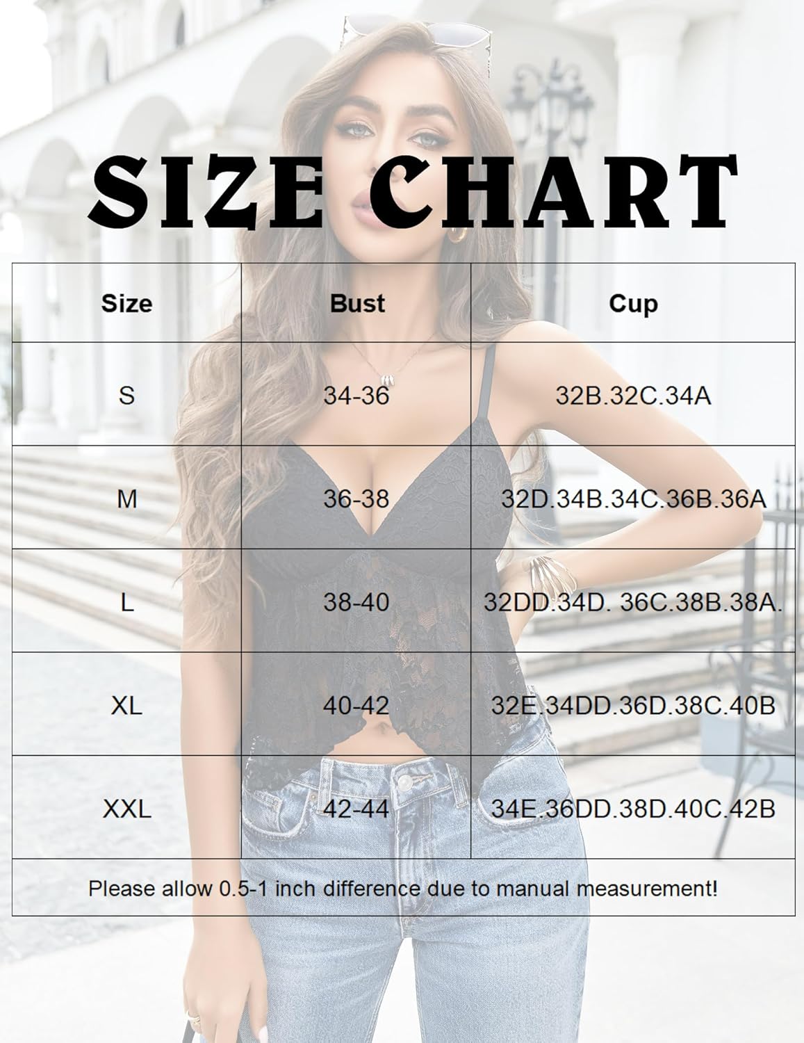 Lace Bralette V Neck Crop Tops