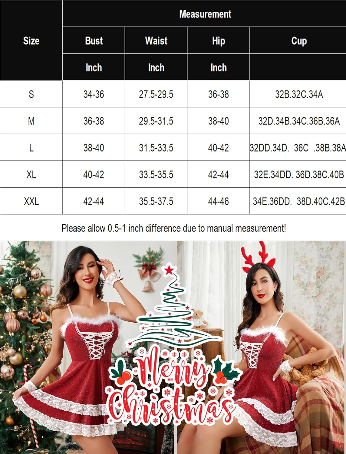 Christmas Dress V Neck Party Dress