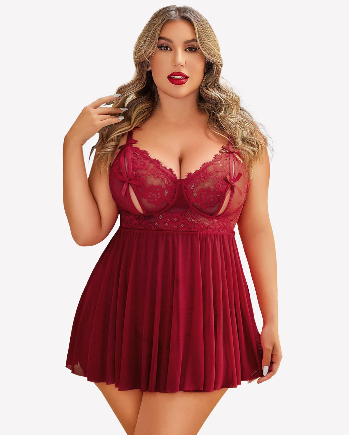 Plus Size Lace Babydoll Nighty