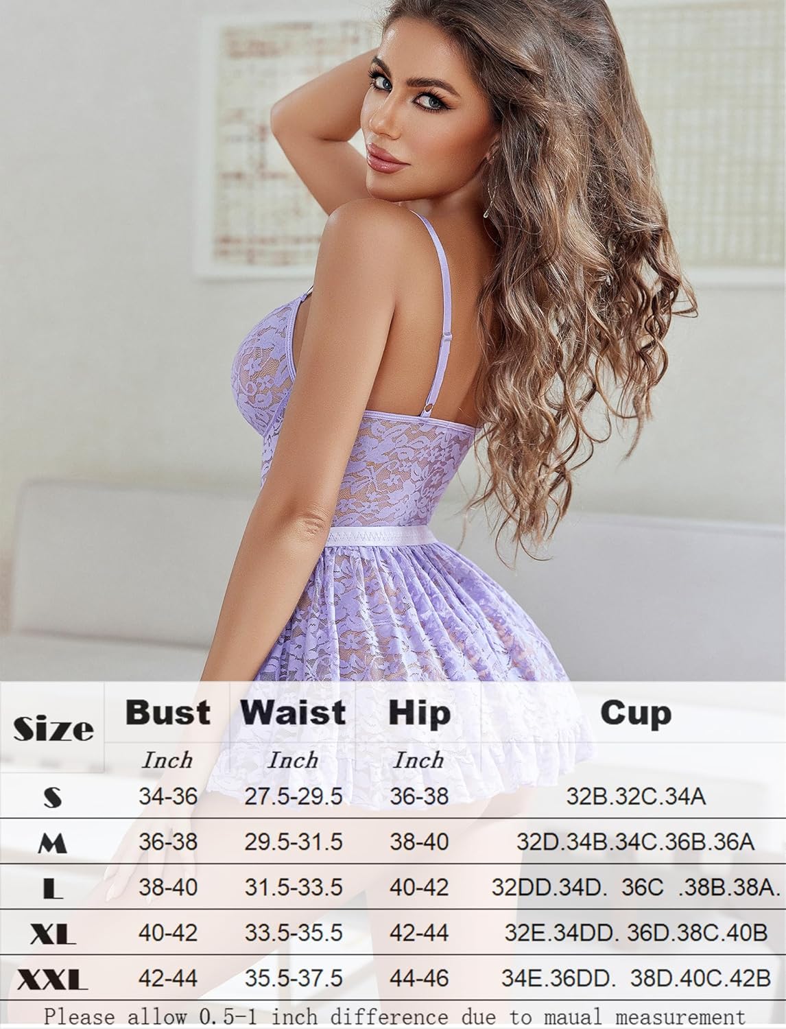 Lace Babydoll Dress with Thong Set