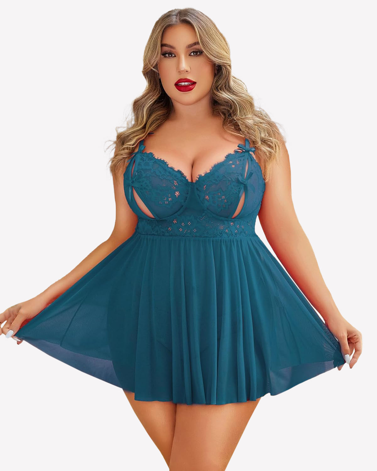 Plus Size Lace Babydoll Nighty