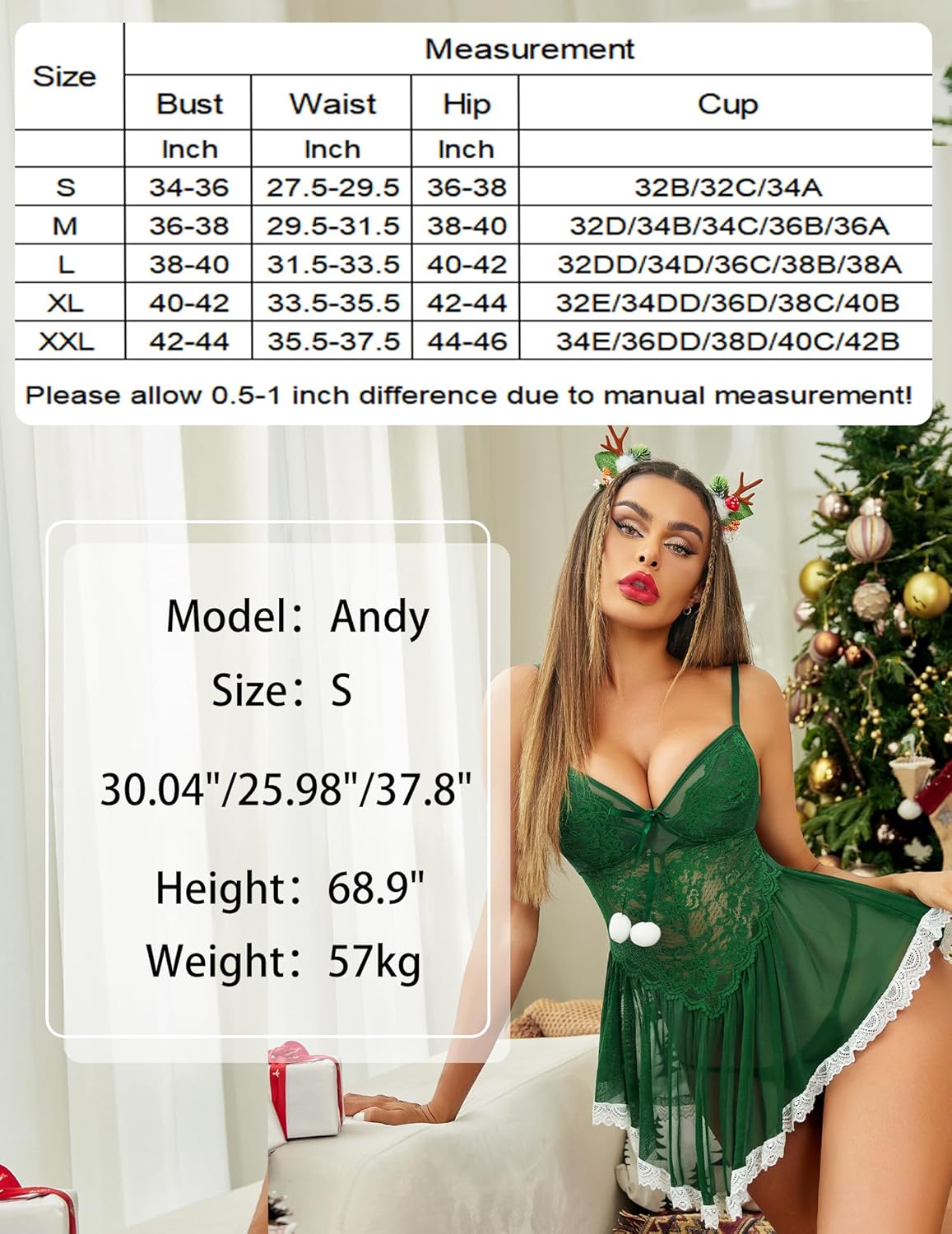 Christmas Lingerie Santa Babydoll