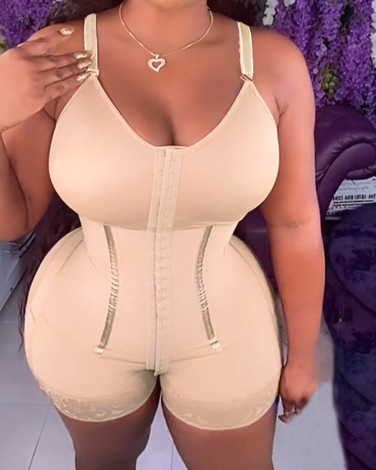 High Compression Tummy Control Hook And Eye Bodyshaper With Bra