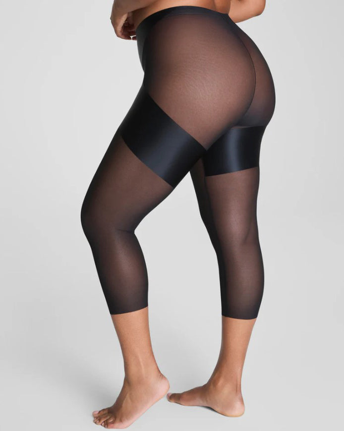 Sheer Mesh Butt Lifter Mid-Length Leggings