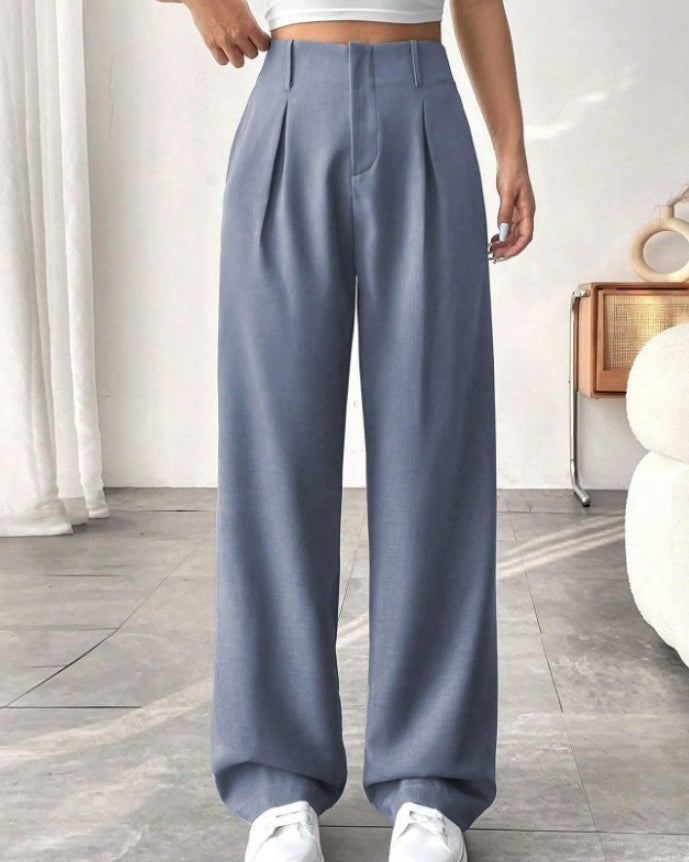 Slim Wide-Leg Suit Pants
