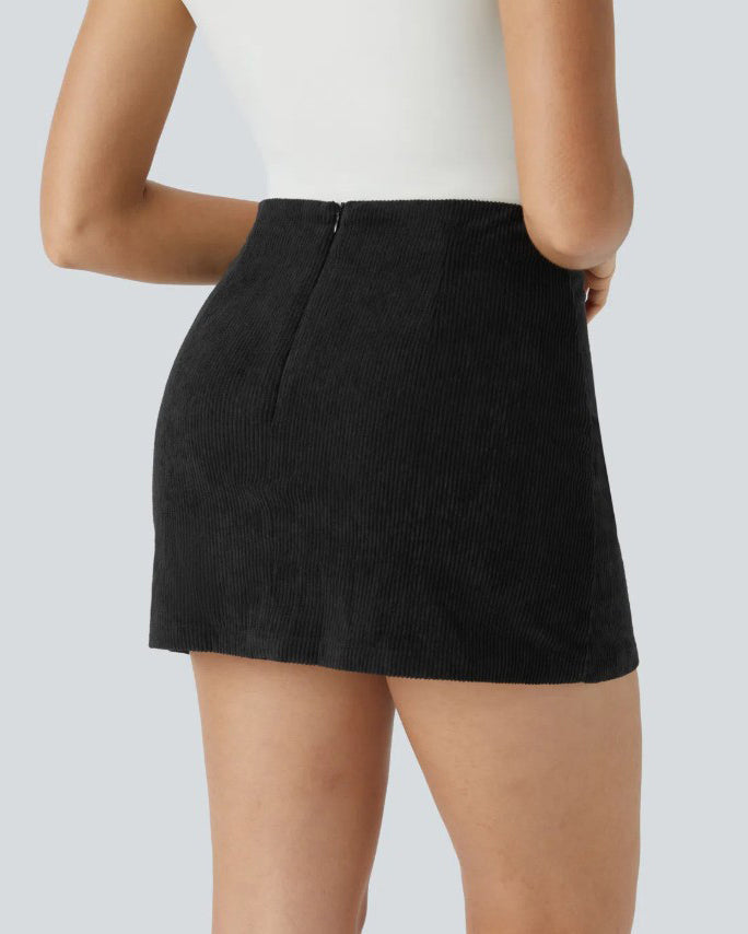 Corduroy Slimming Built In Shorts Skirt