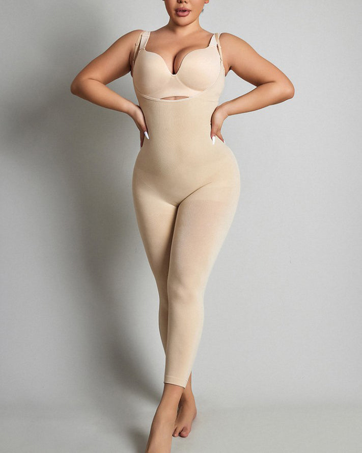 Open-Bust Sleeveless Seamless Tummy-Control Full-body Shaper