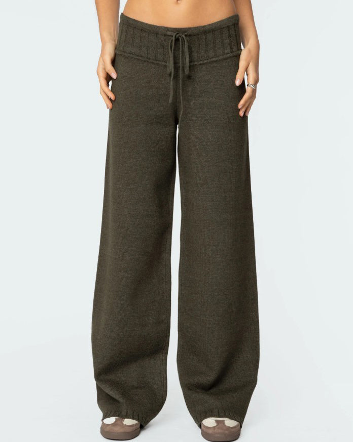 Comfortable Knitted Wide-Leg Pants