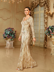 V-neck Backless Formal Dress