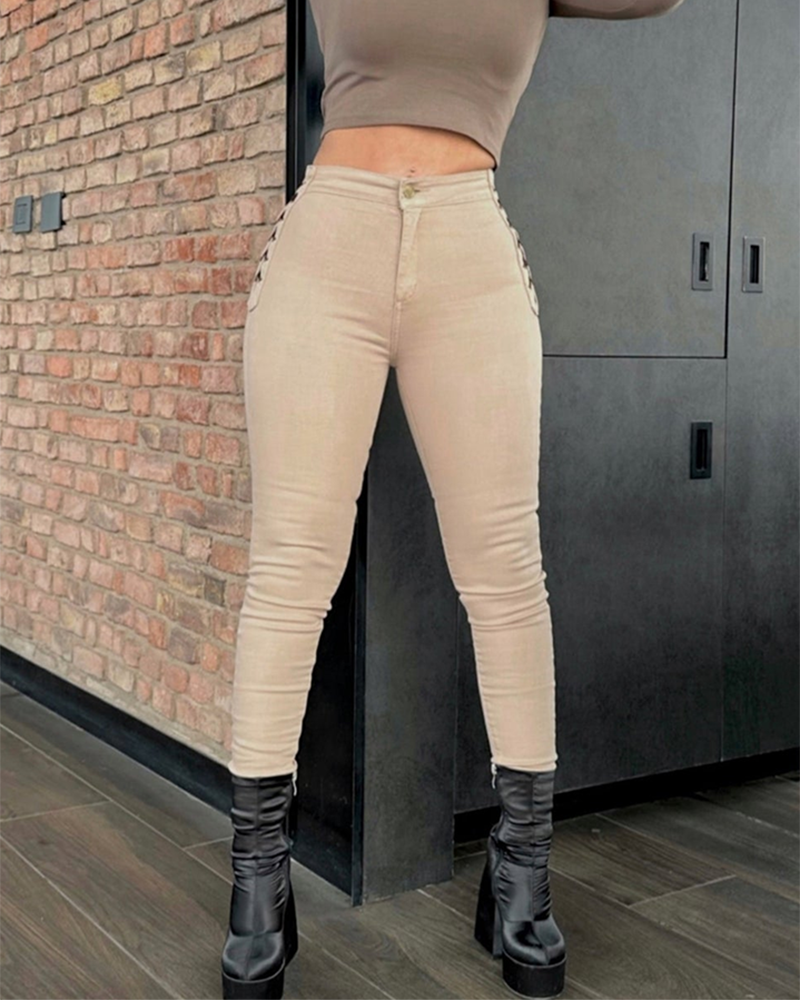 Design Braided Skinny Jeans