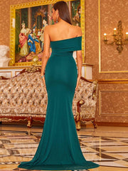 One Shoulder Split Mermaid Evening Dress