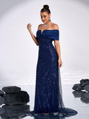 Sparkling Sequin Strapless Evening Gown Dresses