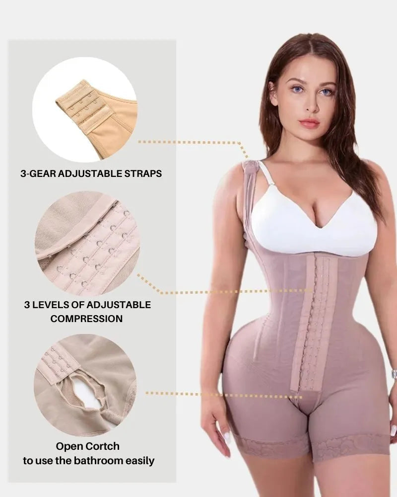 Tummy Control Double Compression Adjustable Bodysuit