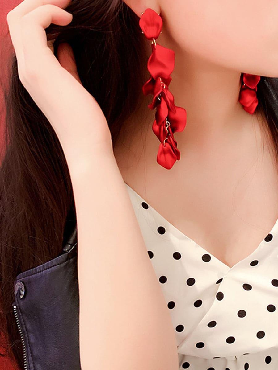 925 Silver Post Rose Petal Earrings