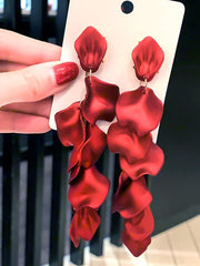 925 Silver Post Rose Petal Earrings