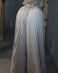 Casual Ruched Wide-Leg Pants