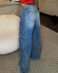 Loose Ripped High-Waisted Jeans