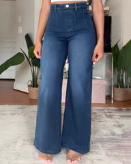High-Elastic High-Waist Wide-Leg Pants