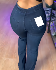 Slimming High-Waisted Flared Jeans