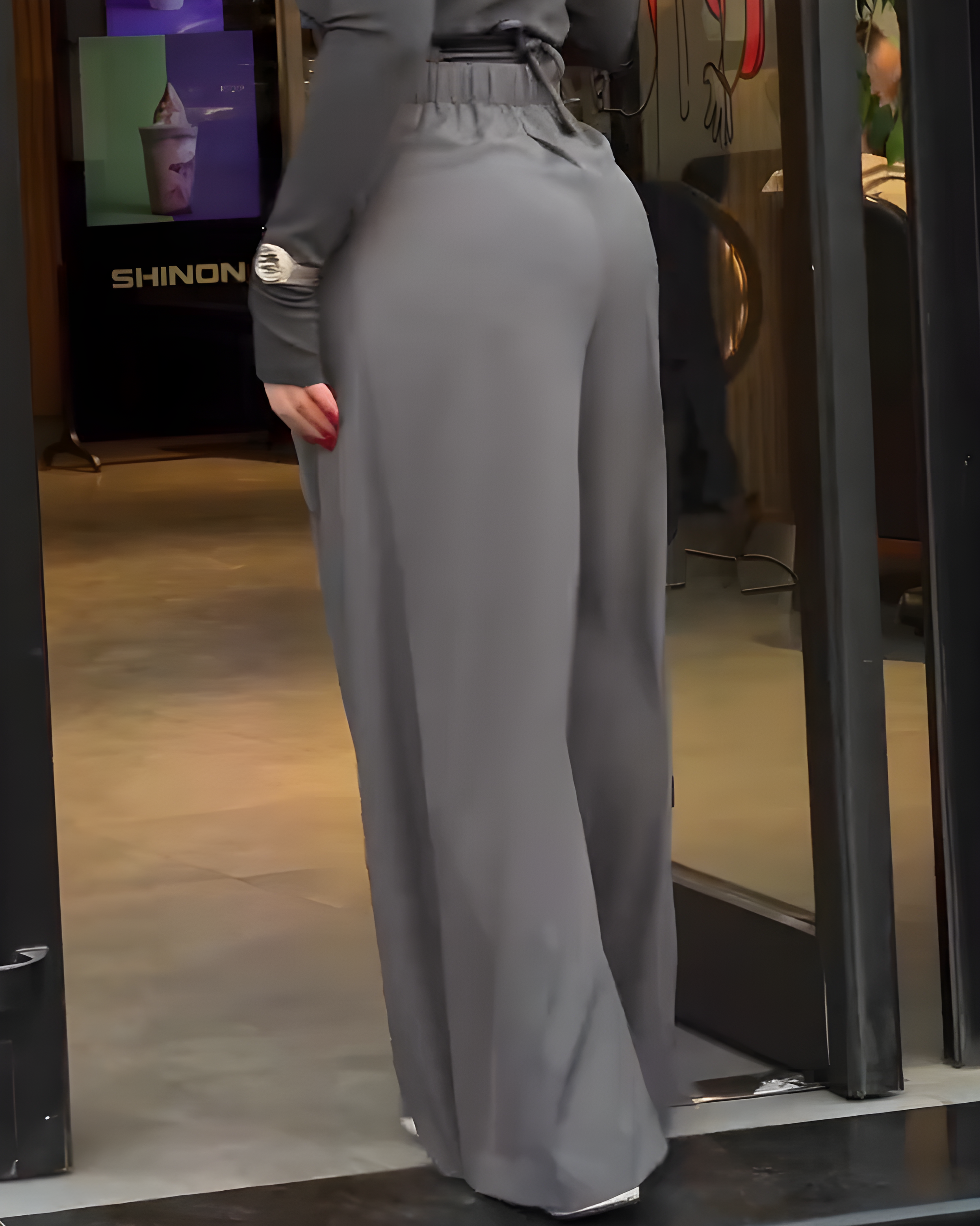 Slim Casual Wide-Leg Pants