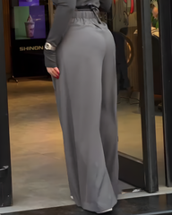 Slim Casual Wide-Leg Pants