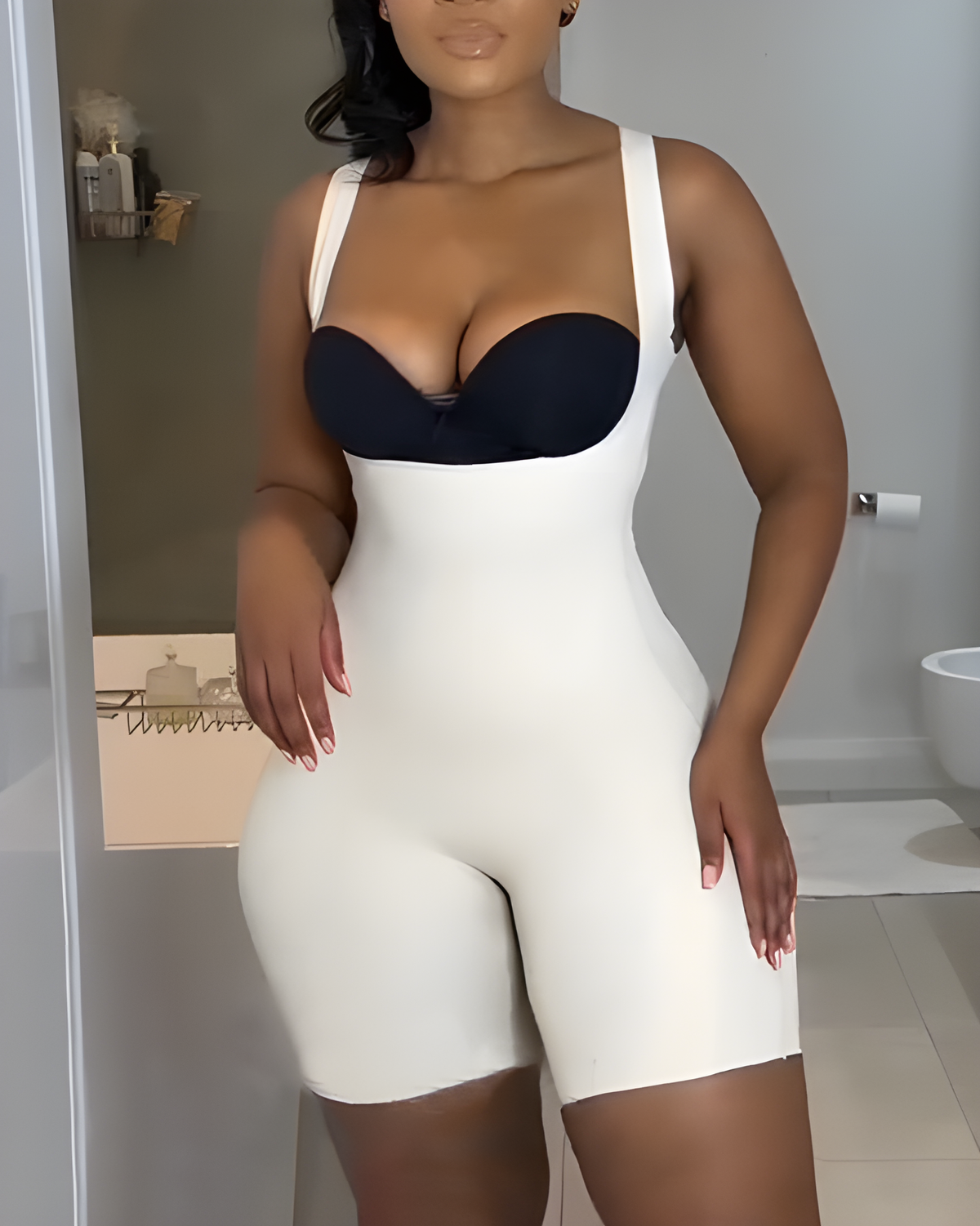 Seamless Open Chest Wide Straps Shapewear